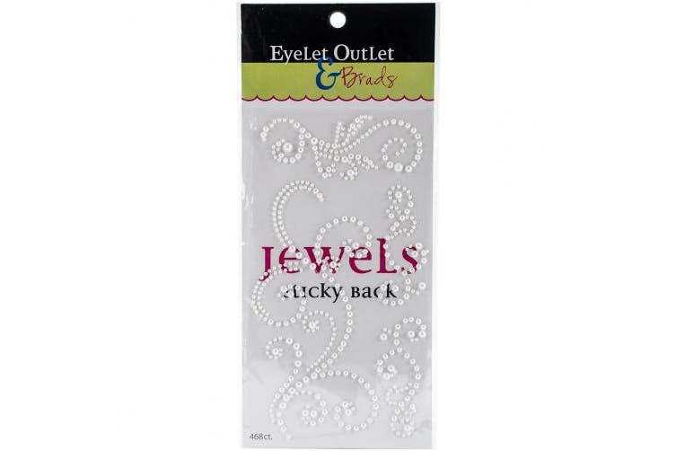 Sticky Back Jewels - 468 Swirls Jewels White