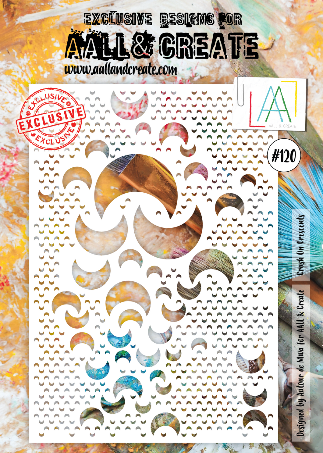 AALL & CREATE STENCIL #120 Crush on Crescents A4