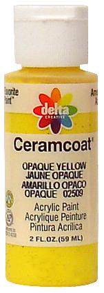 CERAMCOAT Acrylic Paint 59ml 2floz  - Opaque Yellow