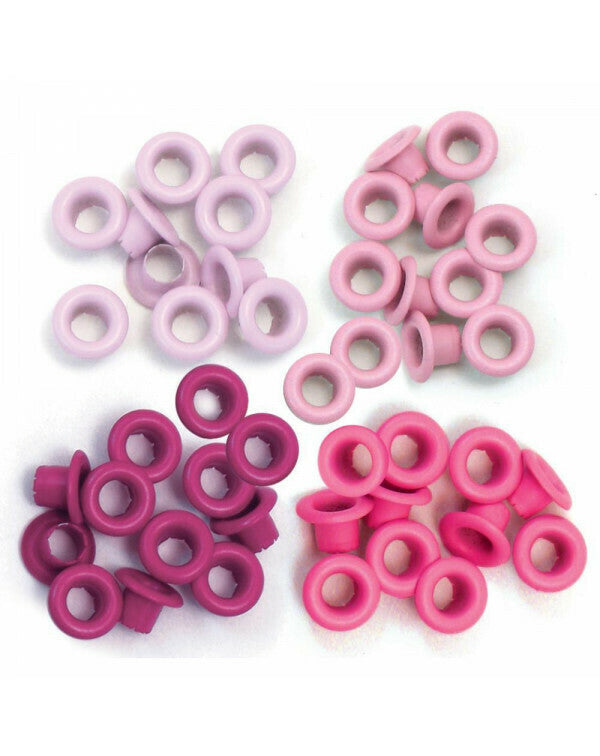 WE R  memory keepers - Eyelets  Pink 60pc