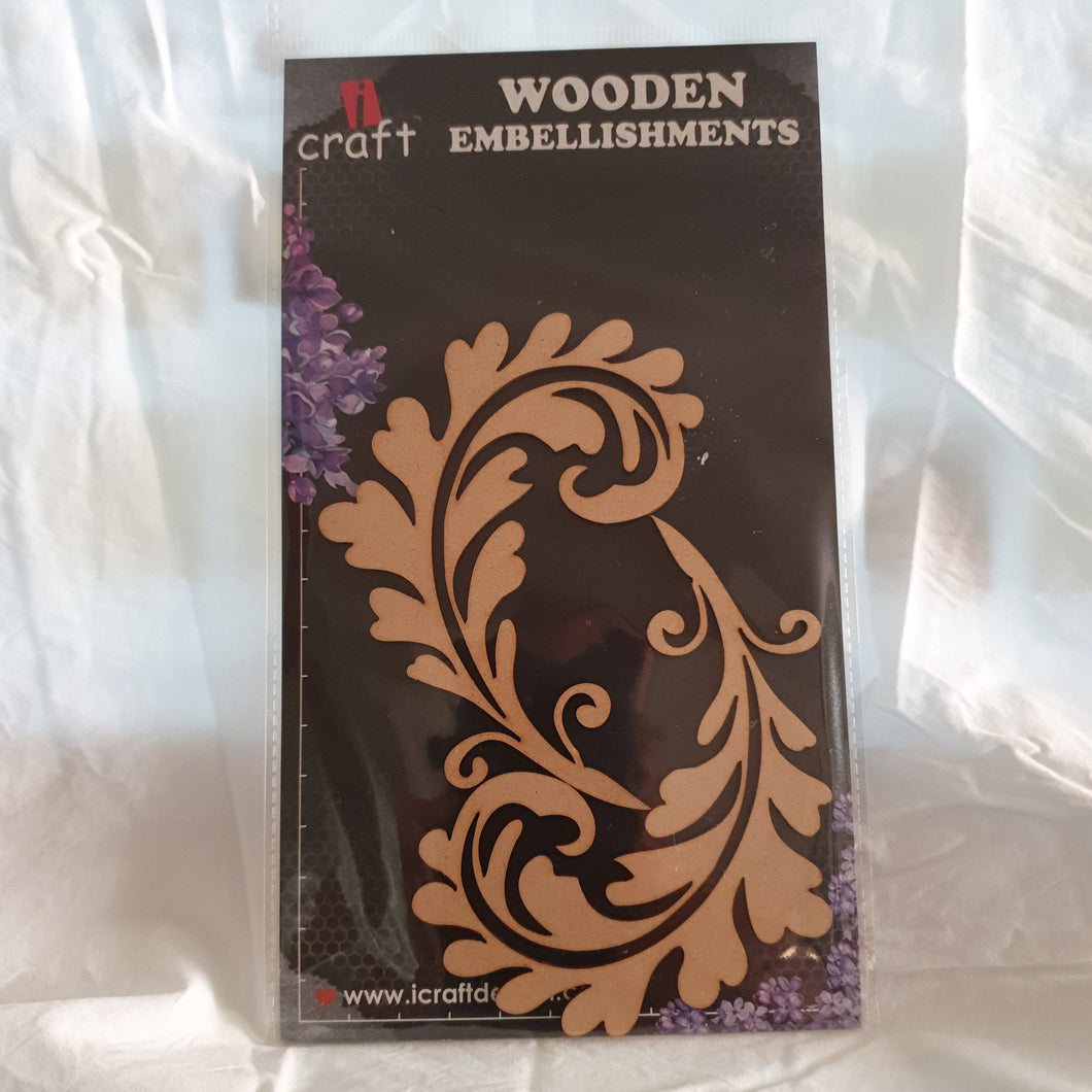 ICRAFT WOODEN EMBELLISHMENT  WE069 2pc