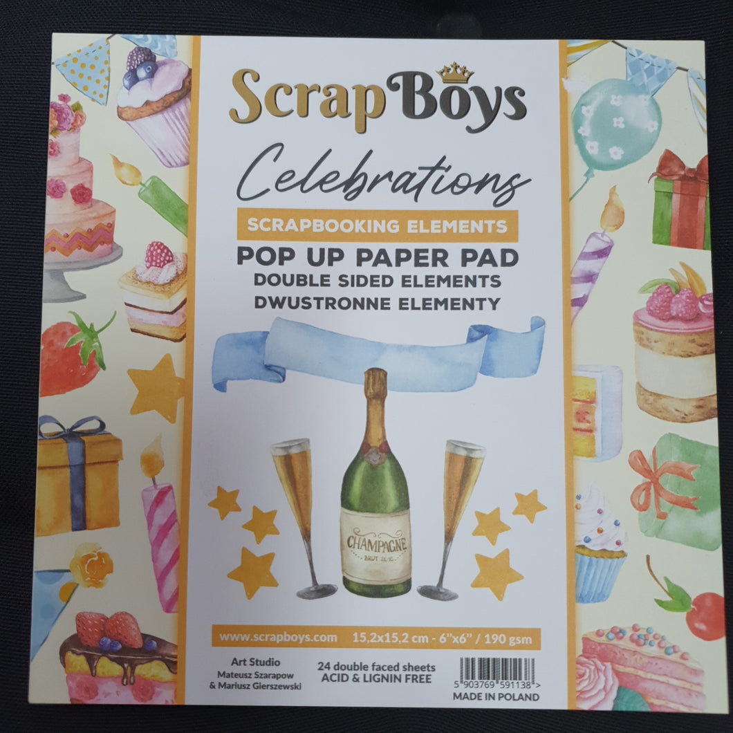 SCRAPBOYS 6x6 Pop up Paper Pad CELEBRATIONS