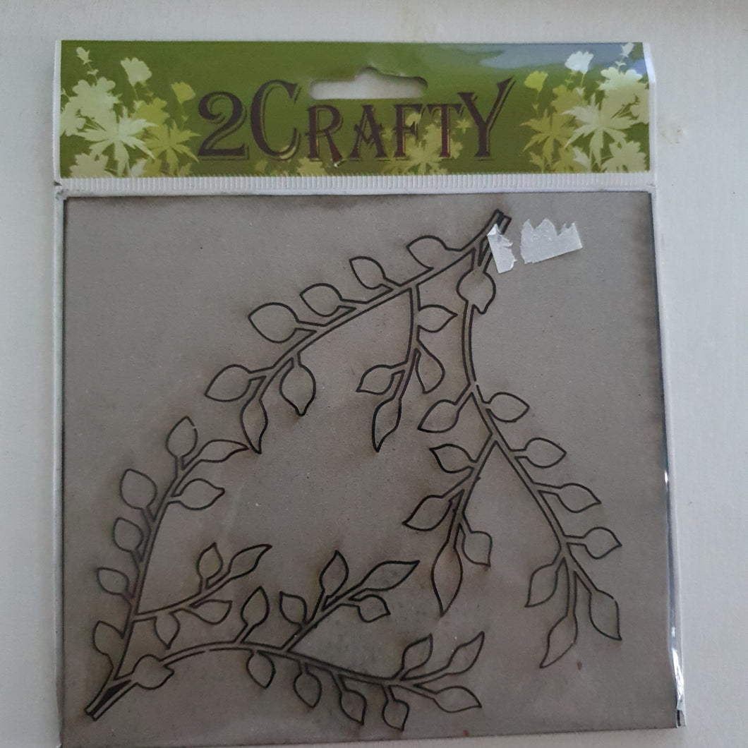 2CRAFTY  Chip Board - Leafy Twig Branches m00524