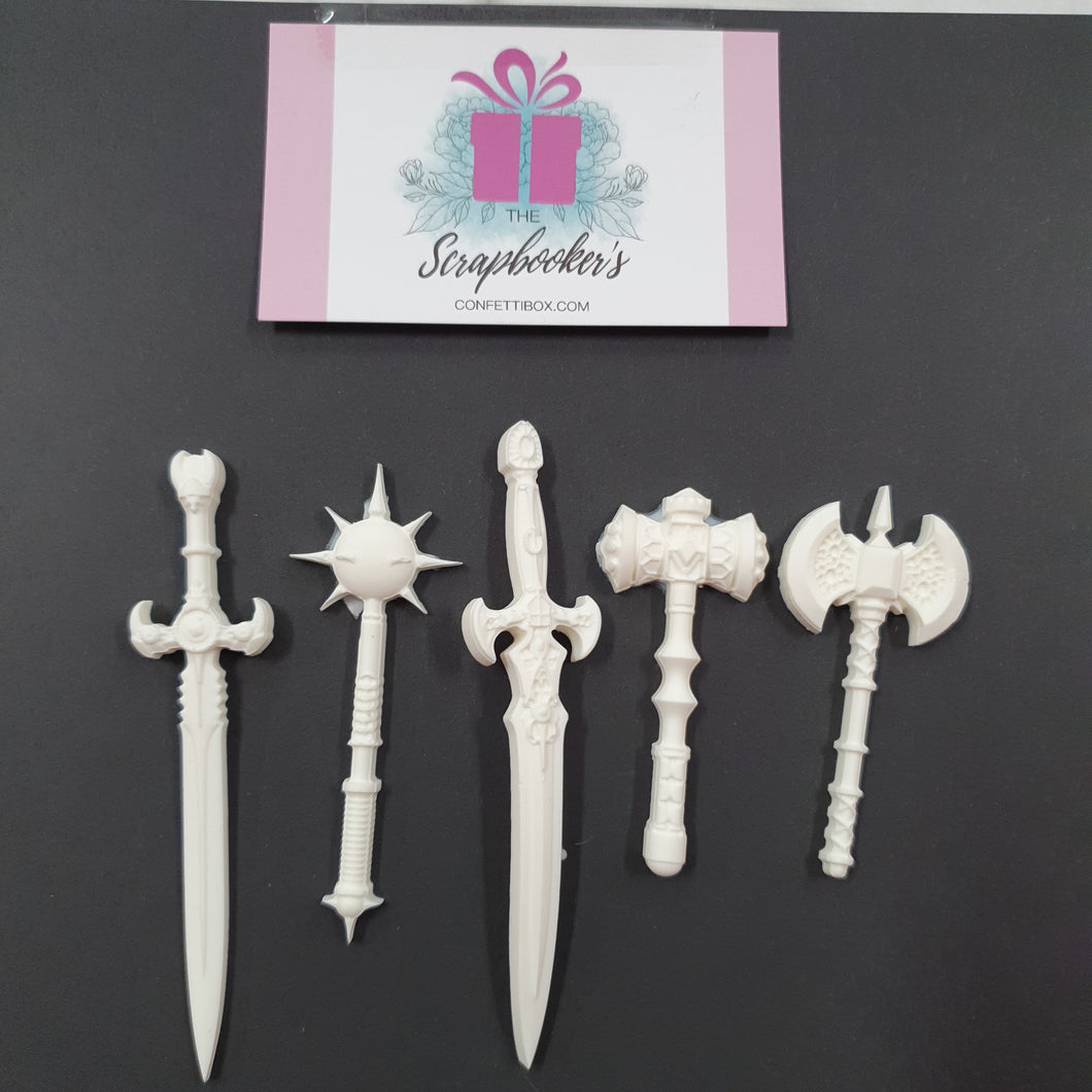 #32 RESIN PIECES - Medieval Weapons 5pc
