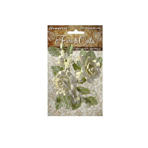 Stamperia Paper Flowers Garden of Promise Rose Ivory Flowers SF148
