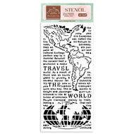 STAMPERIA STENCIL - CREATE HAPPINESS The World KSTDL68 12 X 25CM