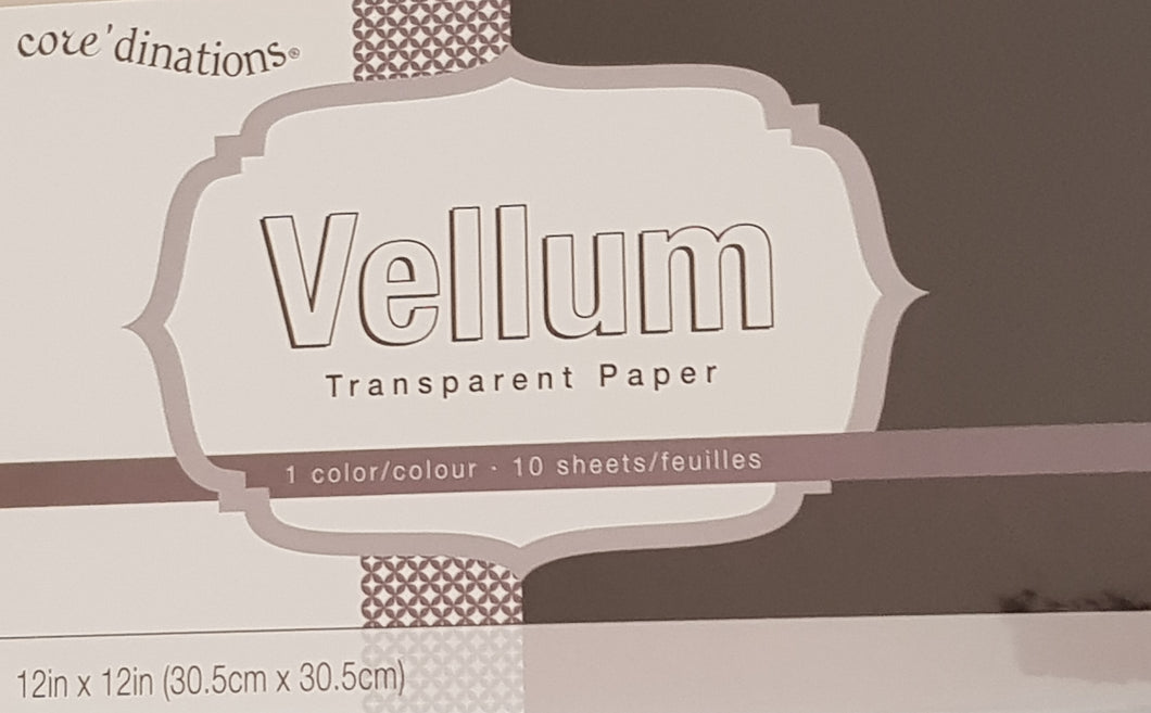 Core'dinations - Vellum Transparent Paper 10pc 12 x 12