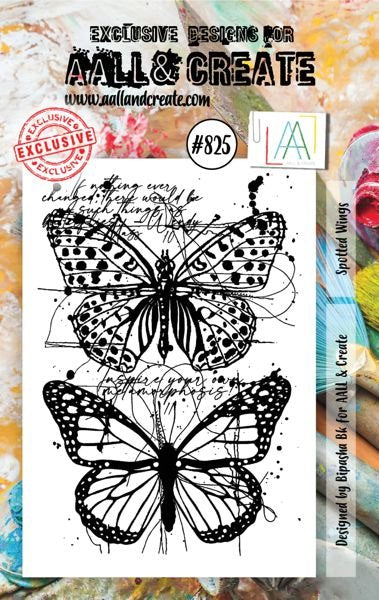 #825 AALL & CREATE STAMP A7 SPOTTED WINGS