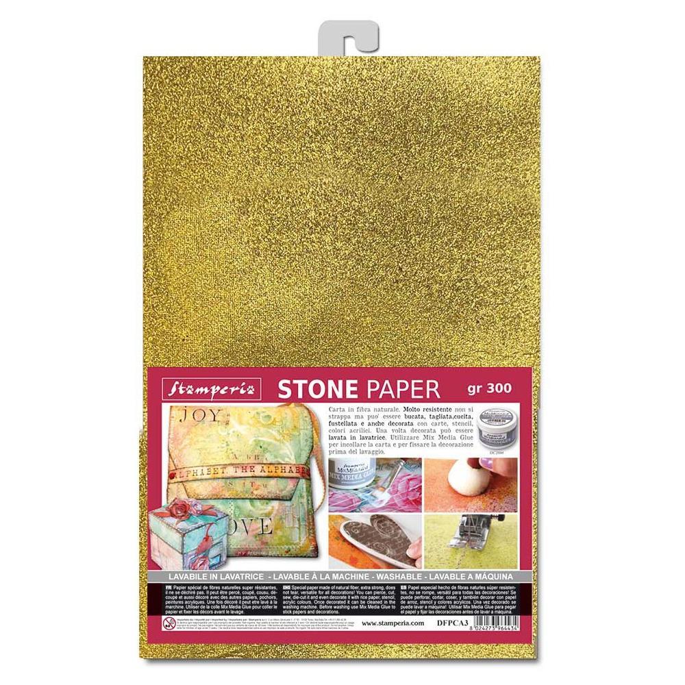 Stone Paper Gold A4 - Stamperia DFPCA4G