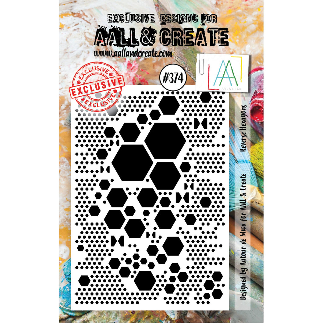 #374 AALL & CREATE STAMP  Reverse Hexagons A7