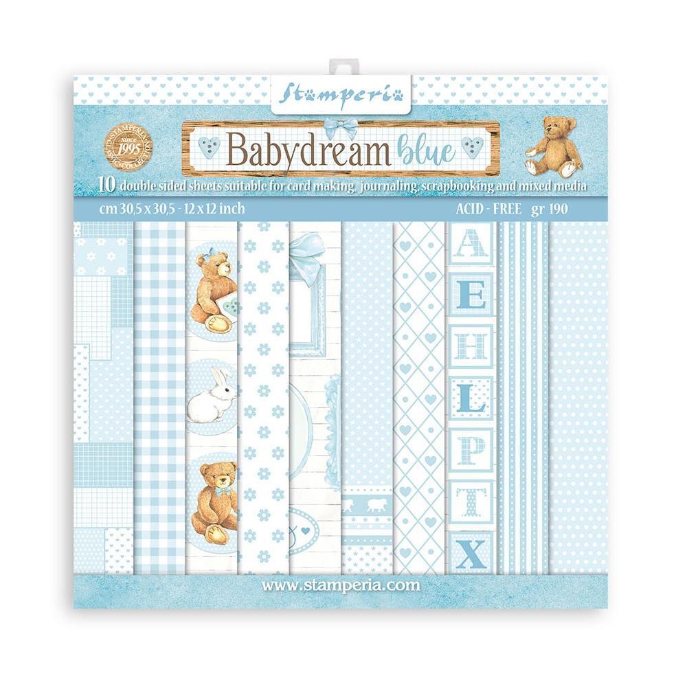 12 x 12 Paperpack STAMPERIA - Babydream Blue SBBL106