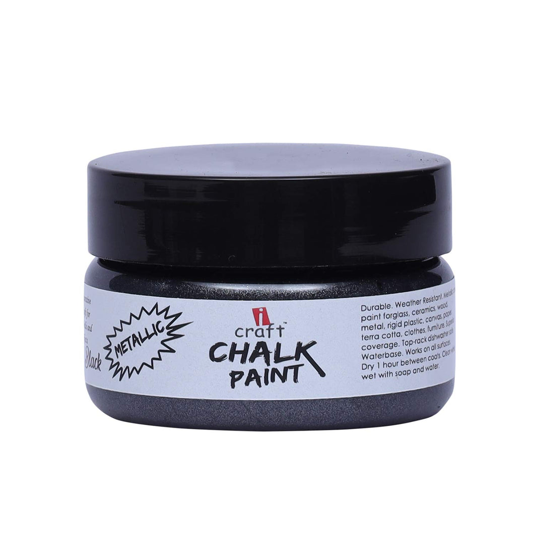 Chalk Paint - M02 CHARCOAL BLACK METALLIC by icraft designs 50ml