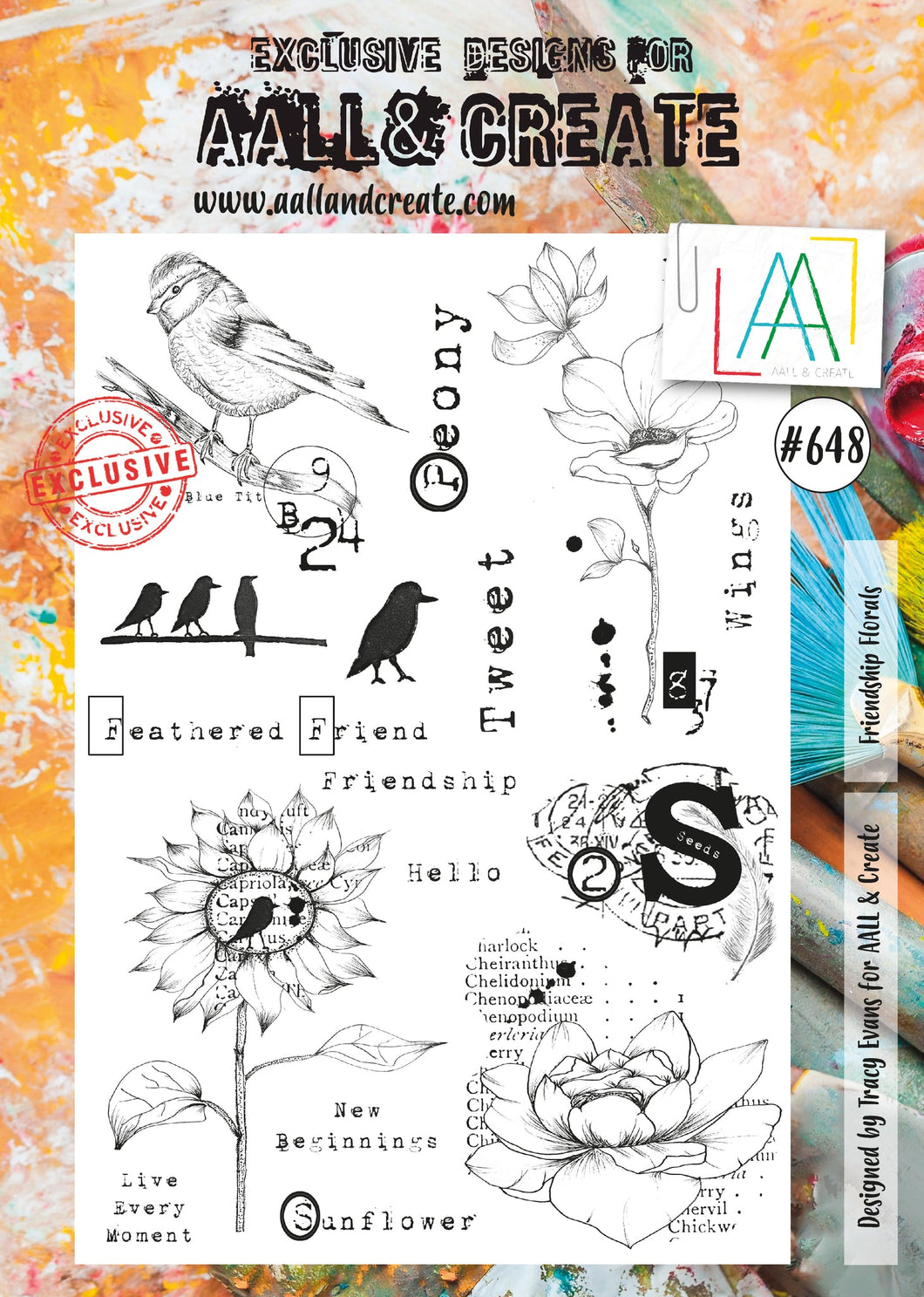 AALL & CREATE STAMP #648 Friendship Florals