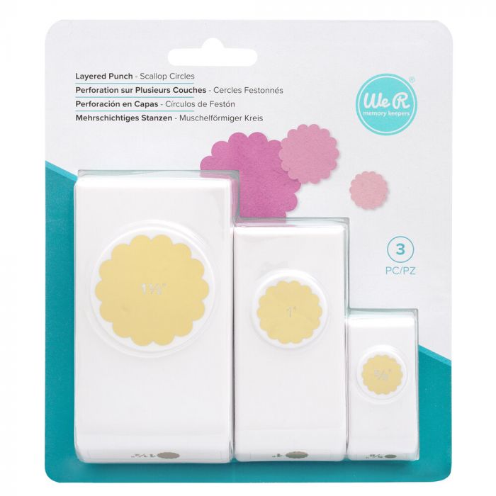 We R Memory Keepers Layered Punch 3/Pkg SCALLOPED CIRCLES