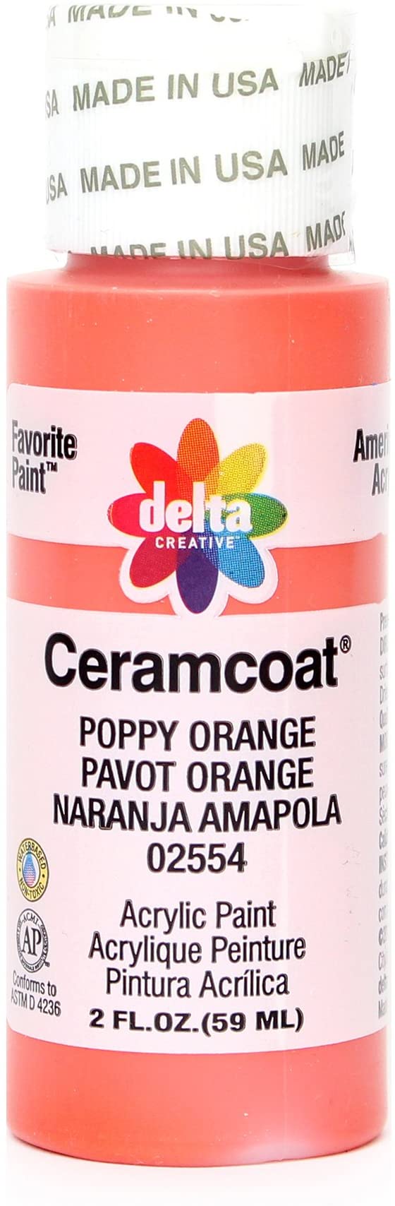 CERAMCOAT Acrylic Paint 59ml 2floz  - Poppy Orange