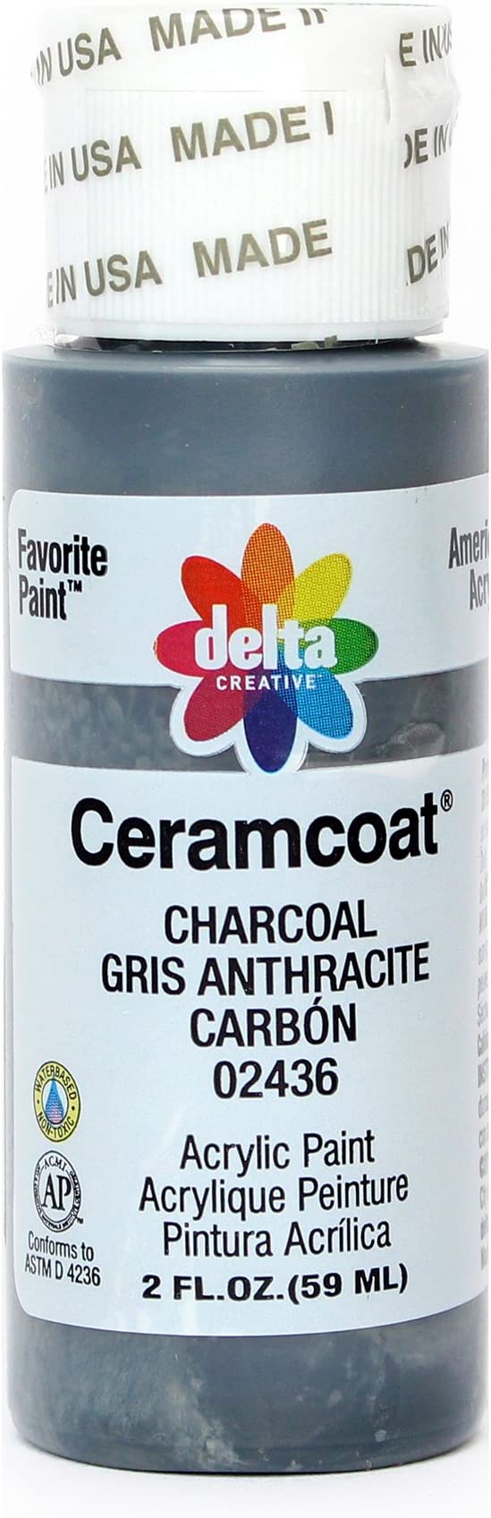 CERAMCOAT Acrylic Paint 59ml 2floz  - CHARCOAL