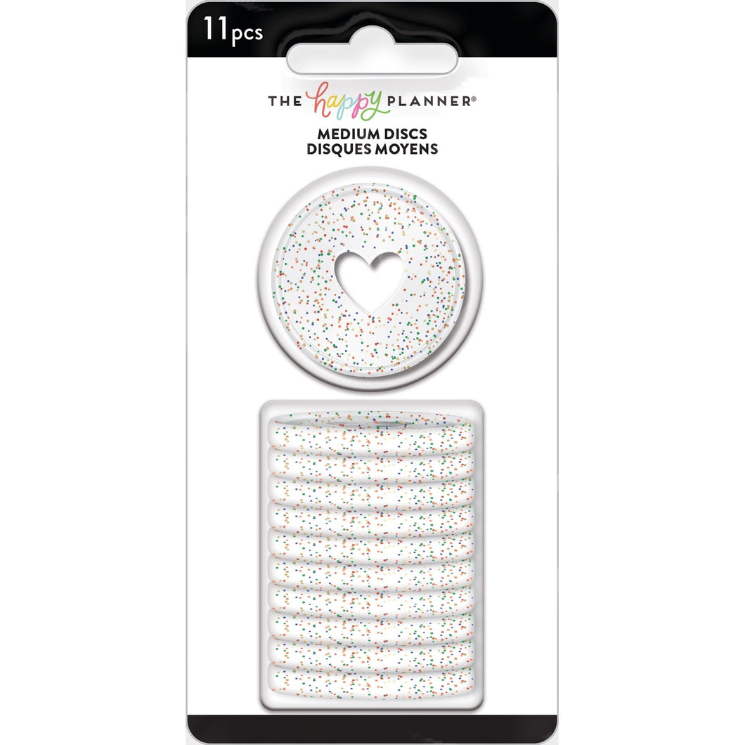The Happy Planner -  Planner Discs Clear Rainbow Glitter 11pc AP2GLD11-006