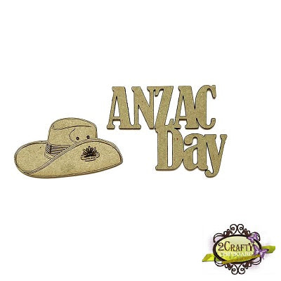 2CRAFTY  Chip Board -  Anzac Day 7slouch Hat m00921