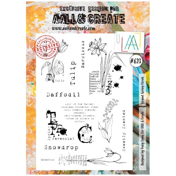 AALL & CREATE STAMP #623 Elegant Spring Florals A4