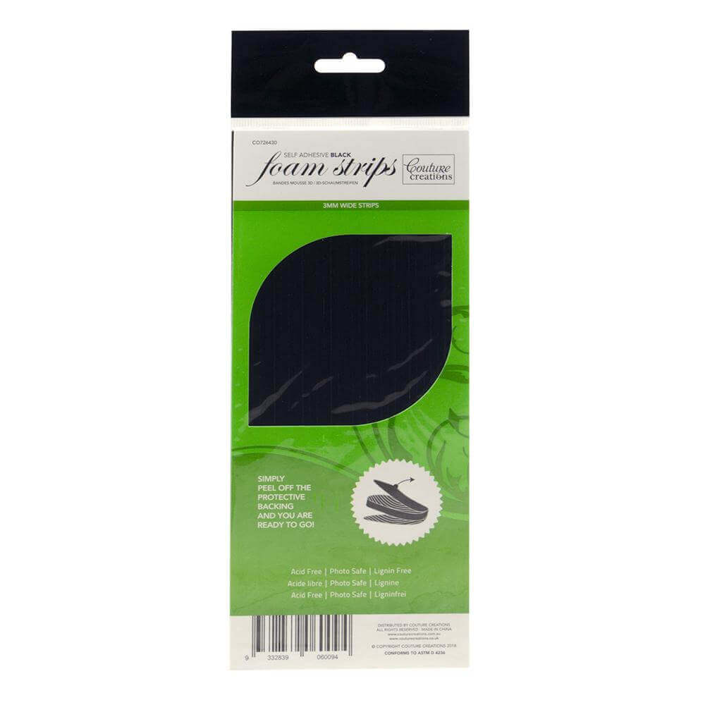COUTURE CREATIONS Self Adhesive Foam Strips - Black