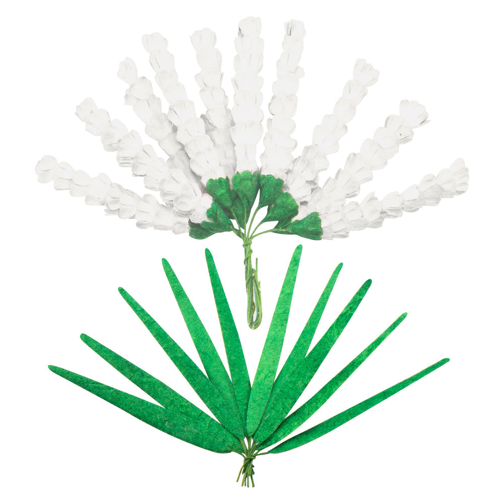 Paper Flowers LAVENDER LOVE 2-Tone White Paper and long grass- Couture Creations CO728760