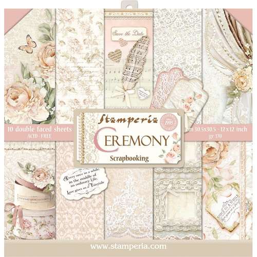 STAMPERIA - Ceremony paper pack 12 x 12 SBBL42