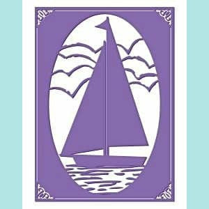 SALE - Embossing Folder COUTURE CREATIONS - 5 X 7in Sail Away CO723633