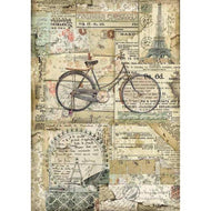 STAMPERIA  A4 Rice Paper Bicycle DFSA4458