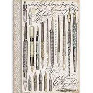STAMPERIA  A4 Rice Paper Calligraphy  DFSA4526