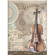 STAMPERIA Decoupage A4 Rice Paper. Passion Violin  DFSA4538