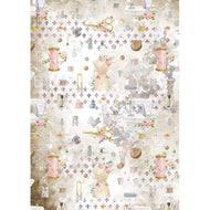 STAMPERIA  A4 Rice Paper Threads Romantic DFSA4566