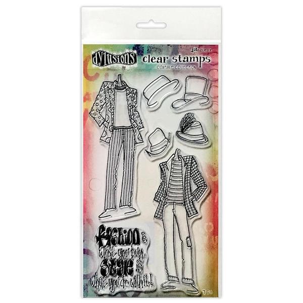 SALE  Dylusions Couture Collection - Man about Town Duo - Stamp set  DYB78371
