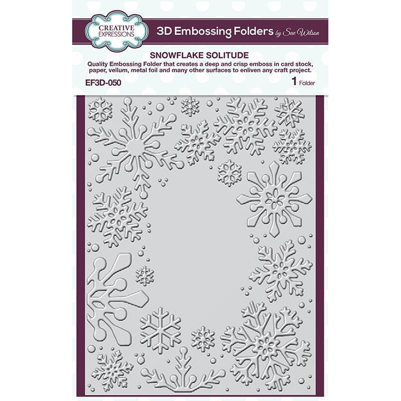 CREATIVE EXPRESSIONS 3D Embossing Folder by Sue Wilson - SNOWFLAKE SOLITUDE EF3D-050