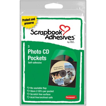 SALE SCRAPBOOK ADHESIVES - 3 Photo CD POCKETS