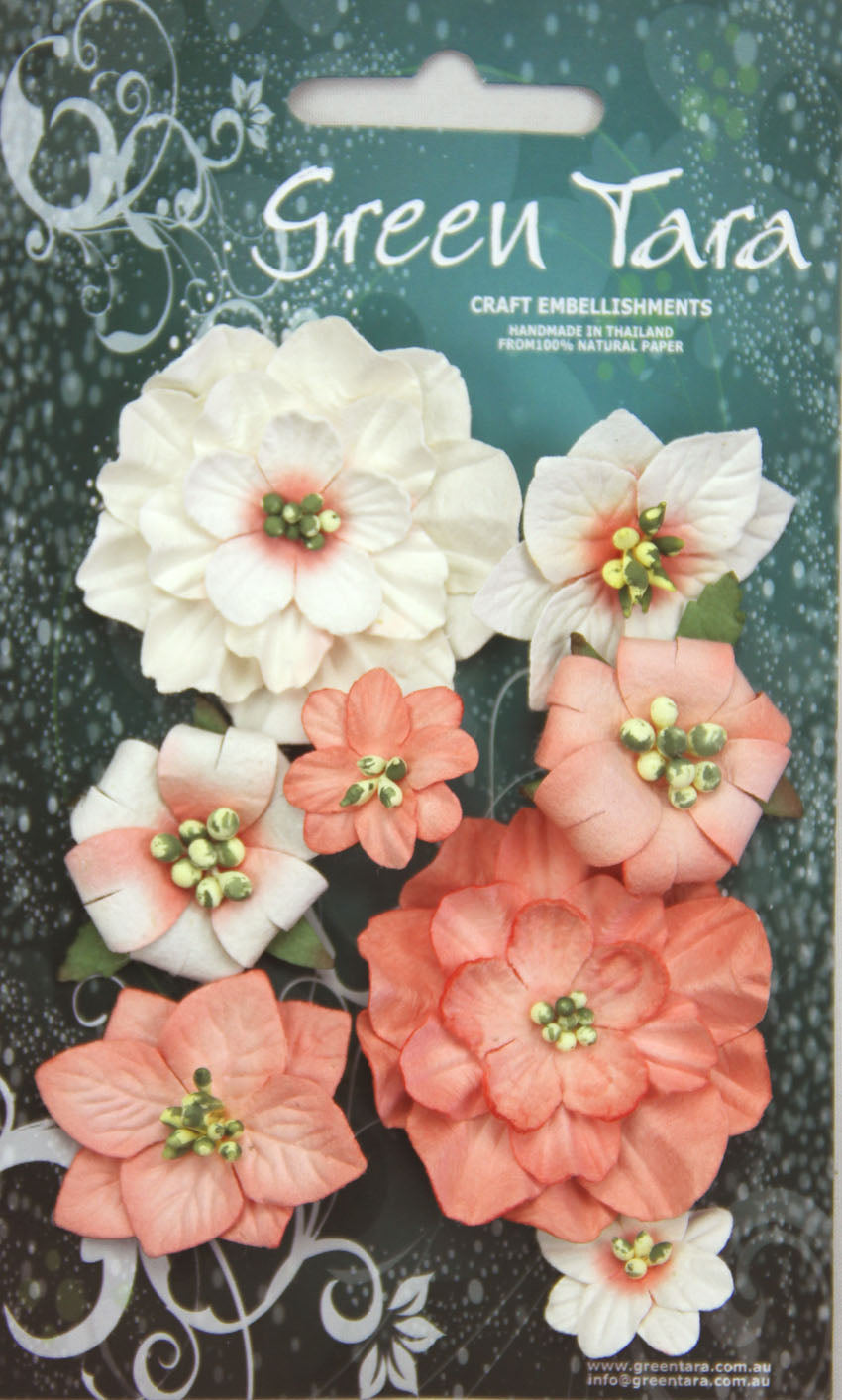 GREEN TARA Flowers - 8 Fantasy Blooms Peach FBPec