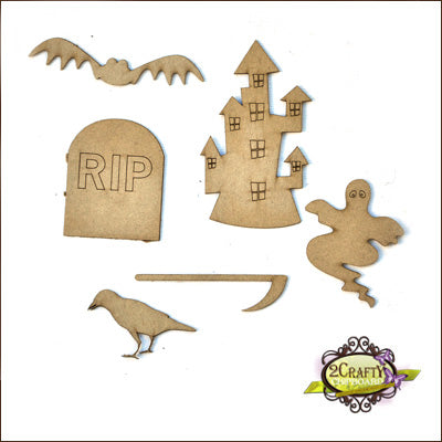 2CRAFTY  Chip Board -Halloween Set 2 m00147