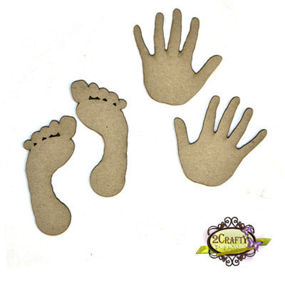 2CRAFTY  Chip Board - Hands and Feet m0148