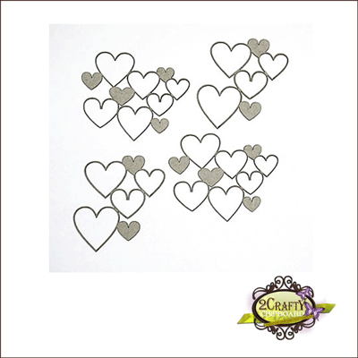 2CRAFTY  Chip Board - Heart Clumps m00576