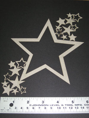 2CRAFTY  Chip Board - Frame Star with Stars fr0030