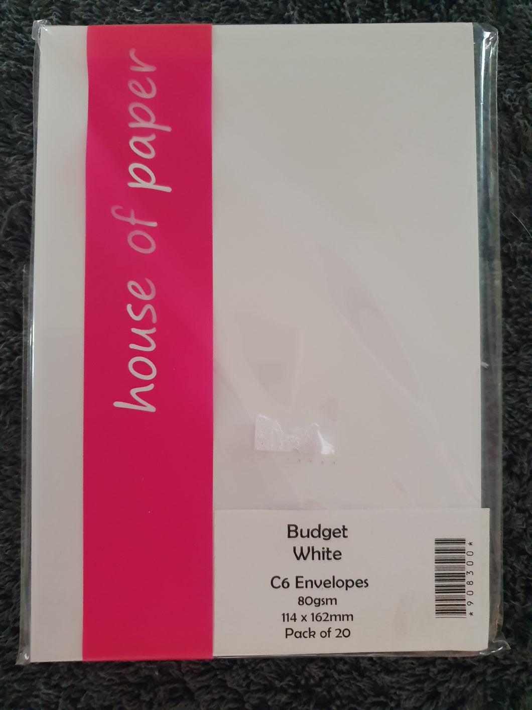 House of Paper Budget White Envelopes C6  20pkt