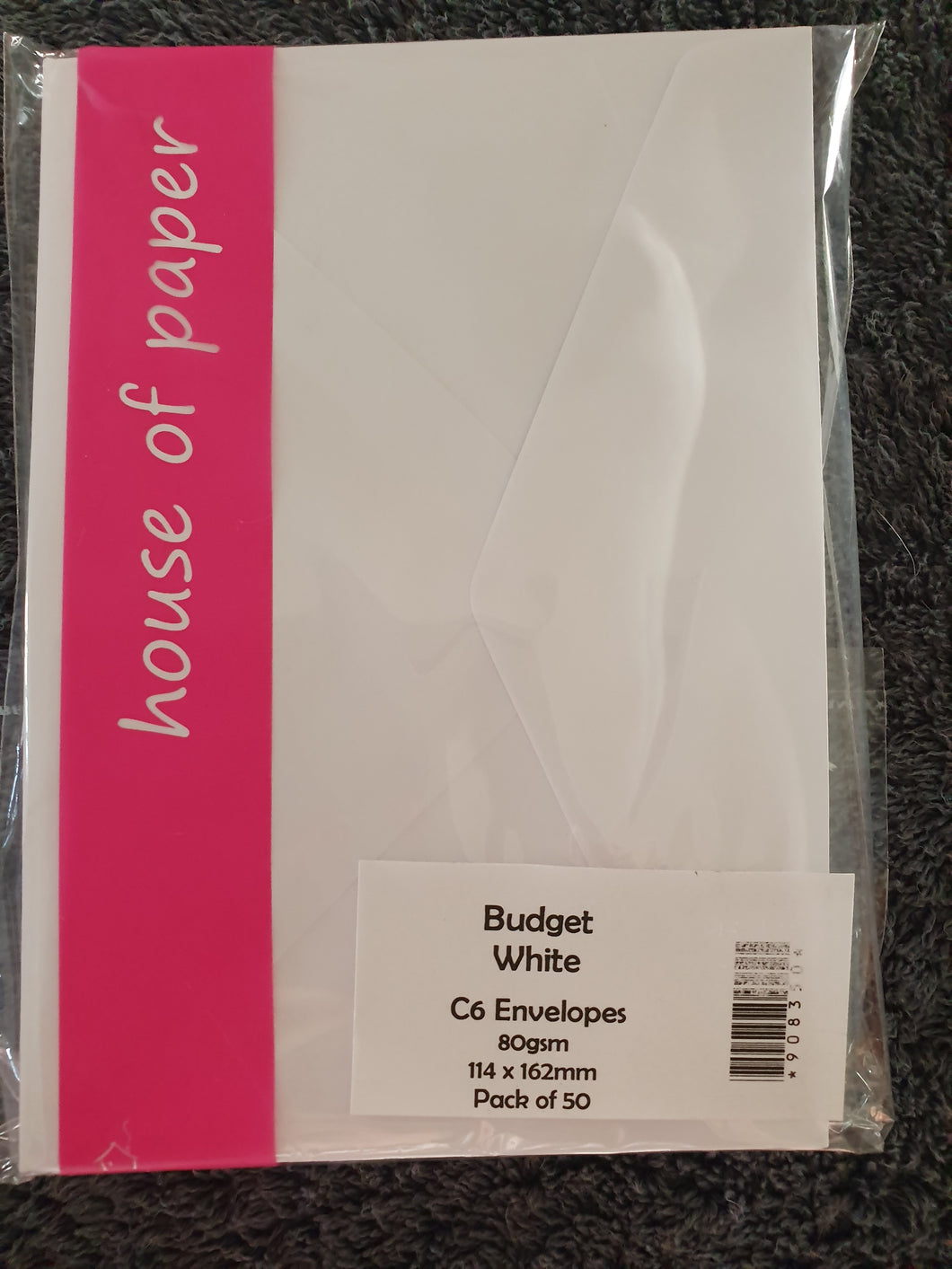 House of Paper Budget White Envelopes C6  pkt 50