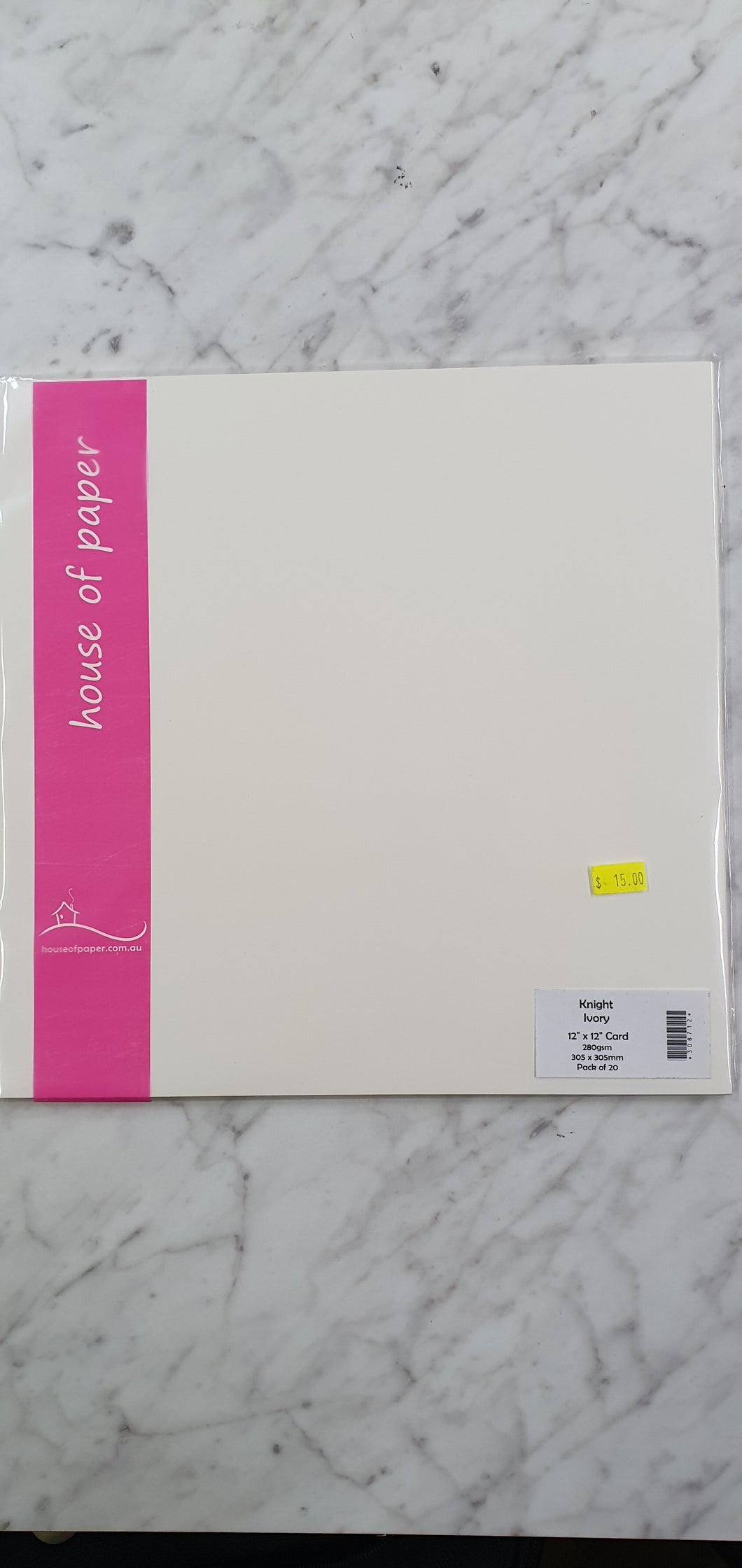 House of Paper Knight Ivory 280gsm - 12 x 12in  20 pack