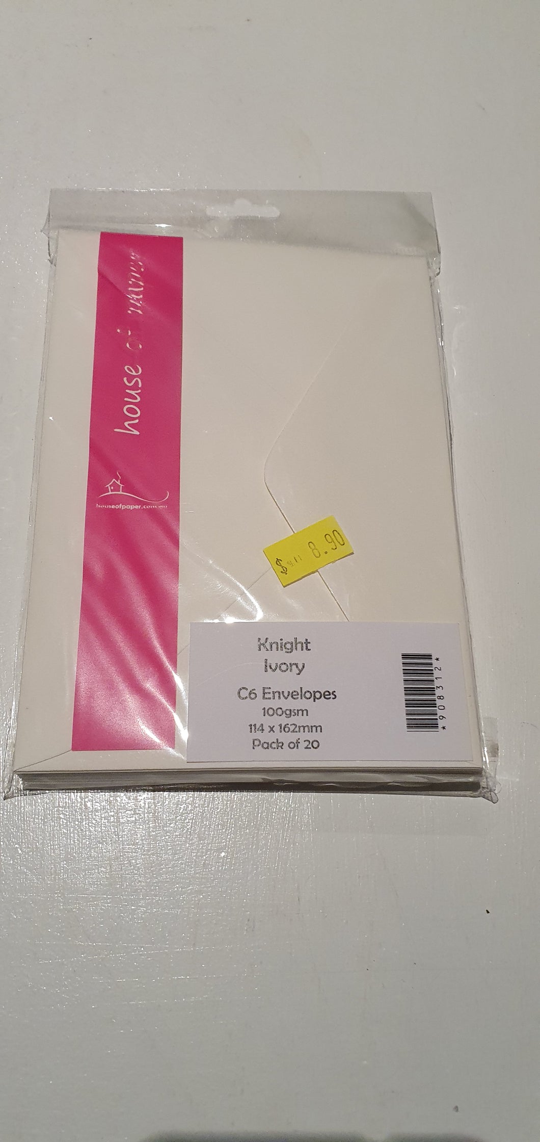 Envelopes Knight Ivory C6 - 114 x 162mm House of paper 20 pack