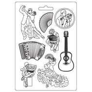 #66 STAMPERIA -  A4 MAXI MOULD - DESIRE ELEMENTS K3PTA4545