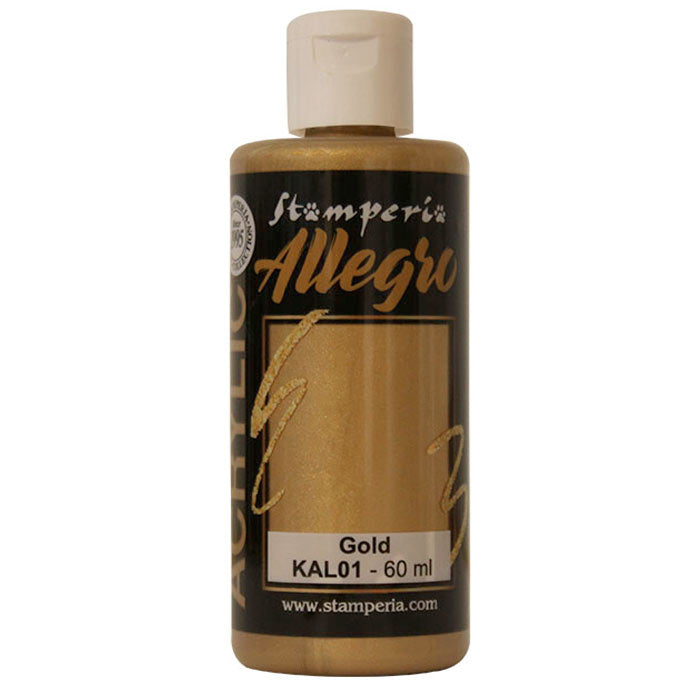 STAMPERIA Allegra Acrylic Paint - GOLD KAL01 60ml