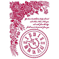 Stencil - Stamperia ROMANTIC JOURNAL CLOCK  KSG465