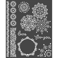 Stencil - Stamperia  Amazonia KSTD068 20 X 25 CM Passion ,Laces