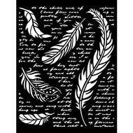 STAMPERIA Stencil  OUR WAY FEATHERS 20 X 25 CM KSTD112
