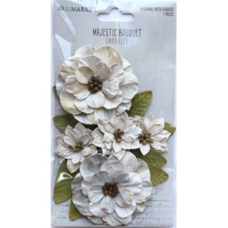 49 & Market  Majestic Bouquet Flowers - Marble 7pc