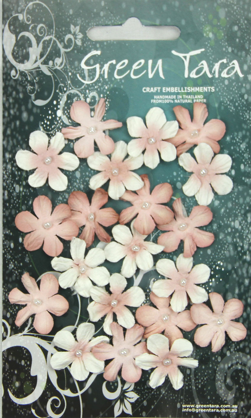 GREEN TARA Flowers - 20 Mini Flowers Antique Pink MFAP